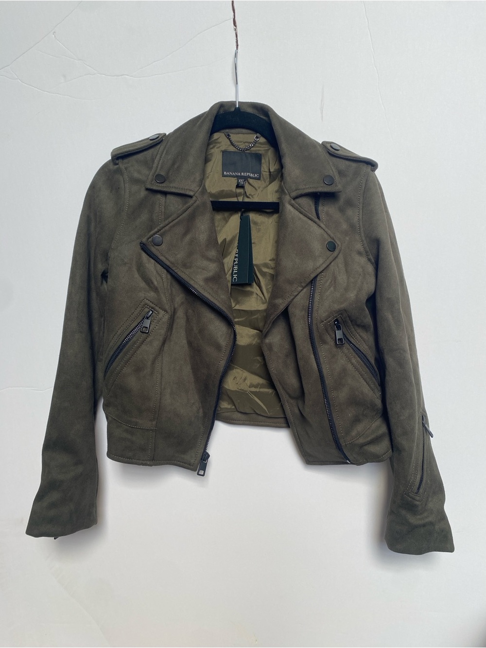 Banana Republic Olive Green Moto Jacket XXS